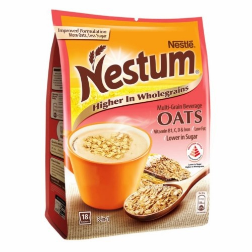 

Nestle Nestum Oats 3 in 1 45% Less Sugar Instant Cereal Milk Drink Oat