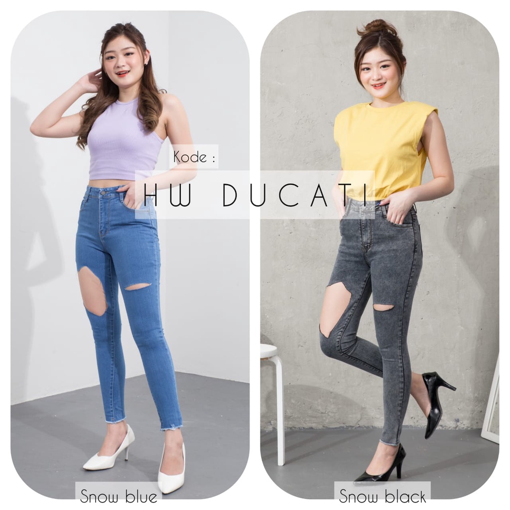 CELANA JEANS WANITA HW DUCATI IMPORT / CELANA JEANS HW WANITA /CELANA PANJANG WANITA