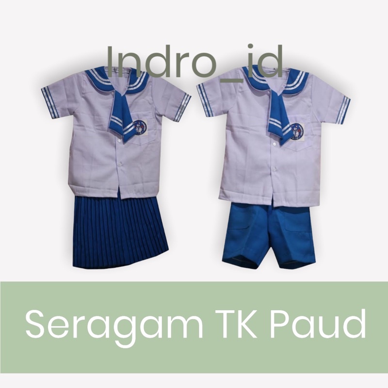SERAGAM TK / PAUD BIRU PUTIH BERDASI