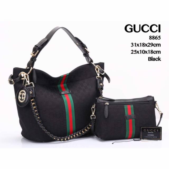 Tas shoulder bag set *GUCCI AZIZAH*
 8865#A584. 
pakai seleting (zipper)
