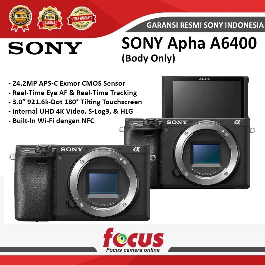 Sony Alpha a6400 / Sony 6400 Body Only Mirrorless Camera