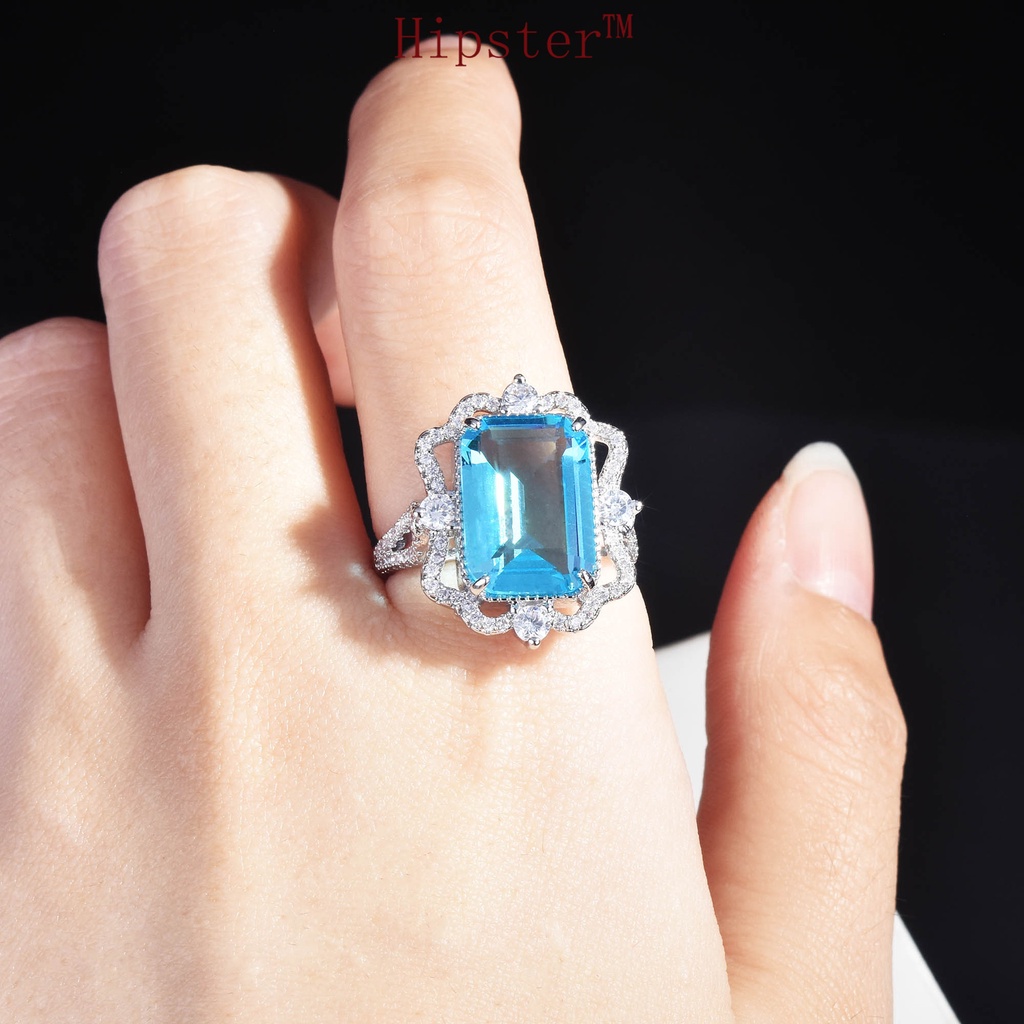 Ocean Blue Topaz Open Ring