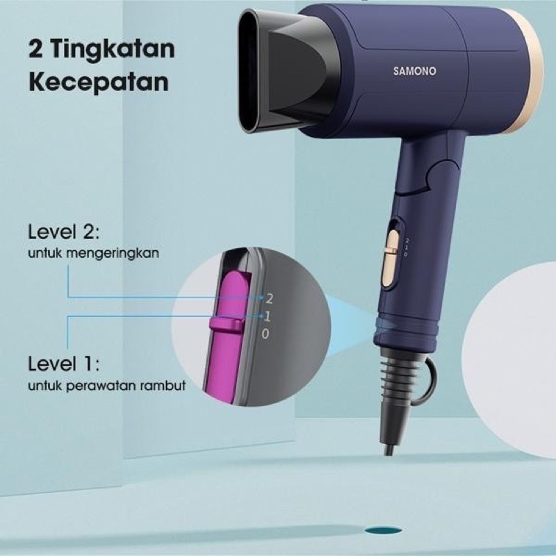 SAMONO HAIR DRYER Pengering Rambut Bisa Dilipat 1000W SW-HDB11 HDG11 ORIGINAL