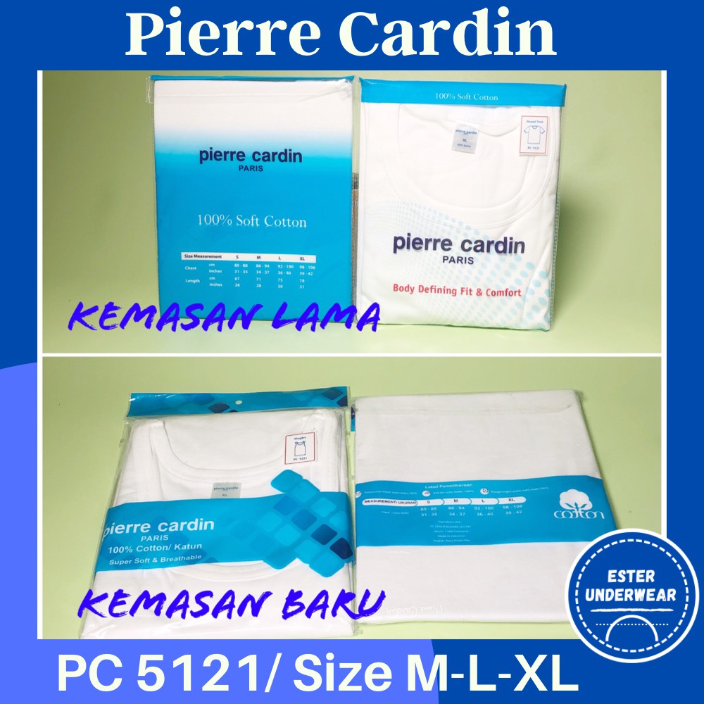 Kaos Oblong PIERRE CARDIN 5121 ROUND NECK PUTIH ISI 1 PCS