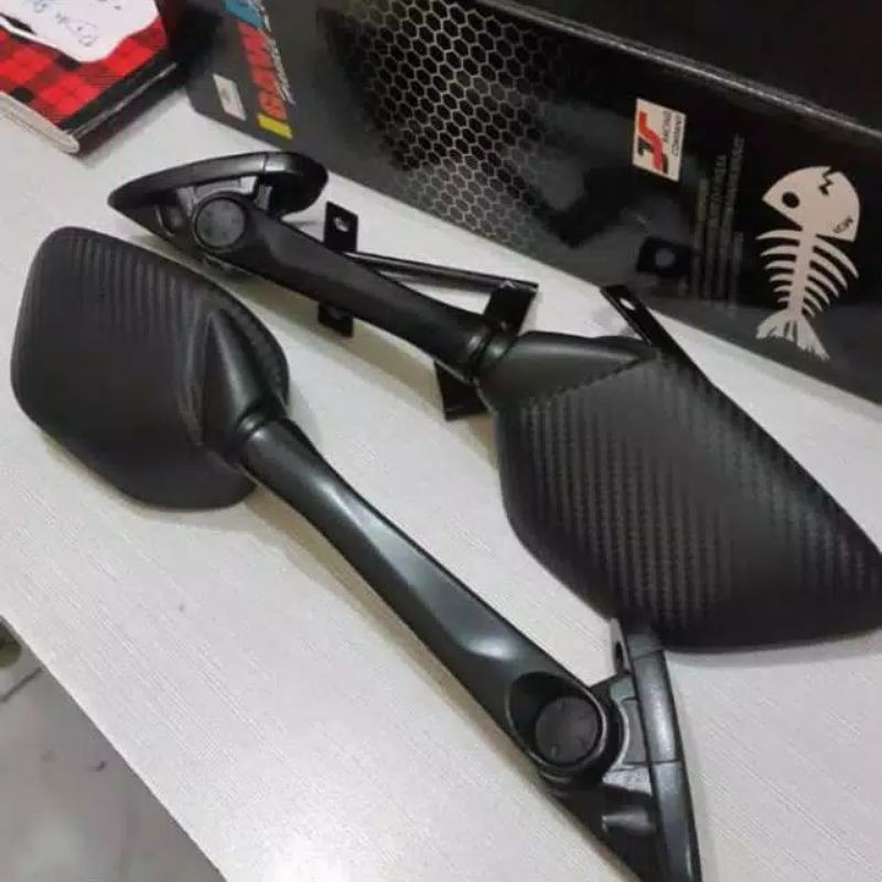 spion R25 panjang bisa lipat carbon plus breket nmax-aerox-lexi-pcx-ninja150-250-cb150-cbr150-250