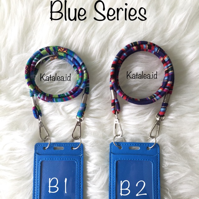 

Id Card Holder Tali Tenun / Lanyard Tenun - Biru