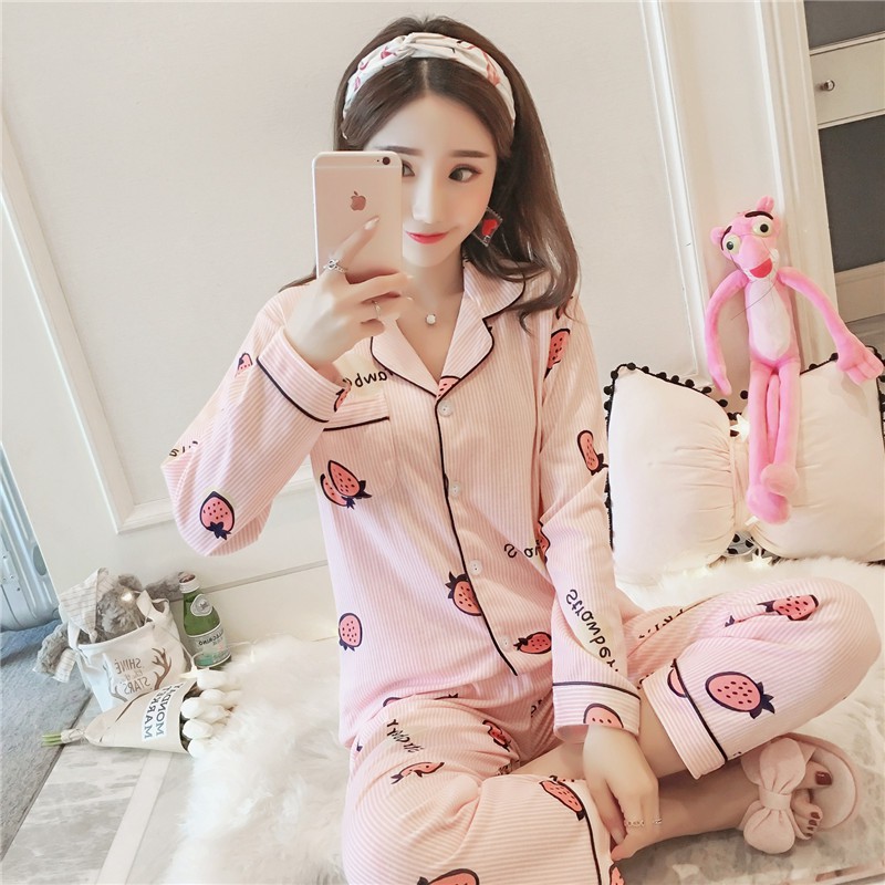 Baju tidur piyama lengan panjang wanita bahan import murah BTB009