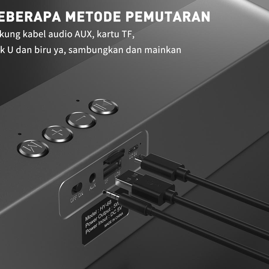 Sudah READY.. TACOO Bluetooth Speaker HY-68 Deep Bass Hi-Fi Sound 1200mAh (8 hour) - Garansi Selama 