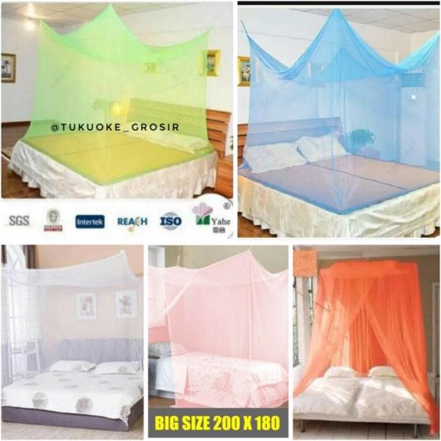 [KOTAK] KELAMBU GANTUNG KOTAK POLOS 180x200 KASUR NO.1 BESAR MERK MANOHARA  KELAMBU LIPAT
