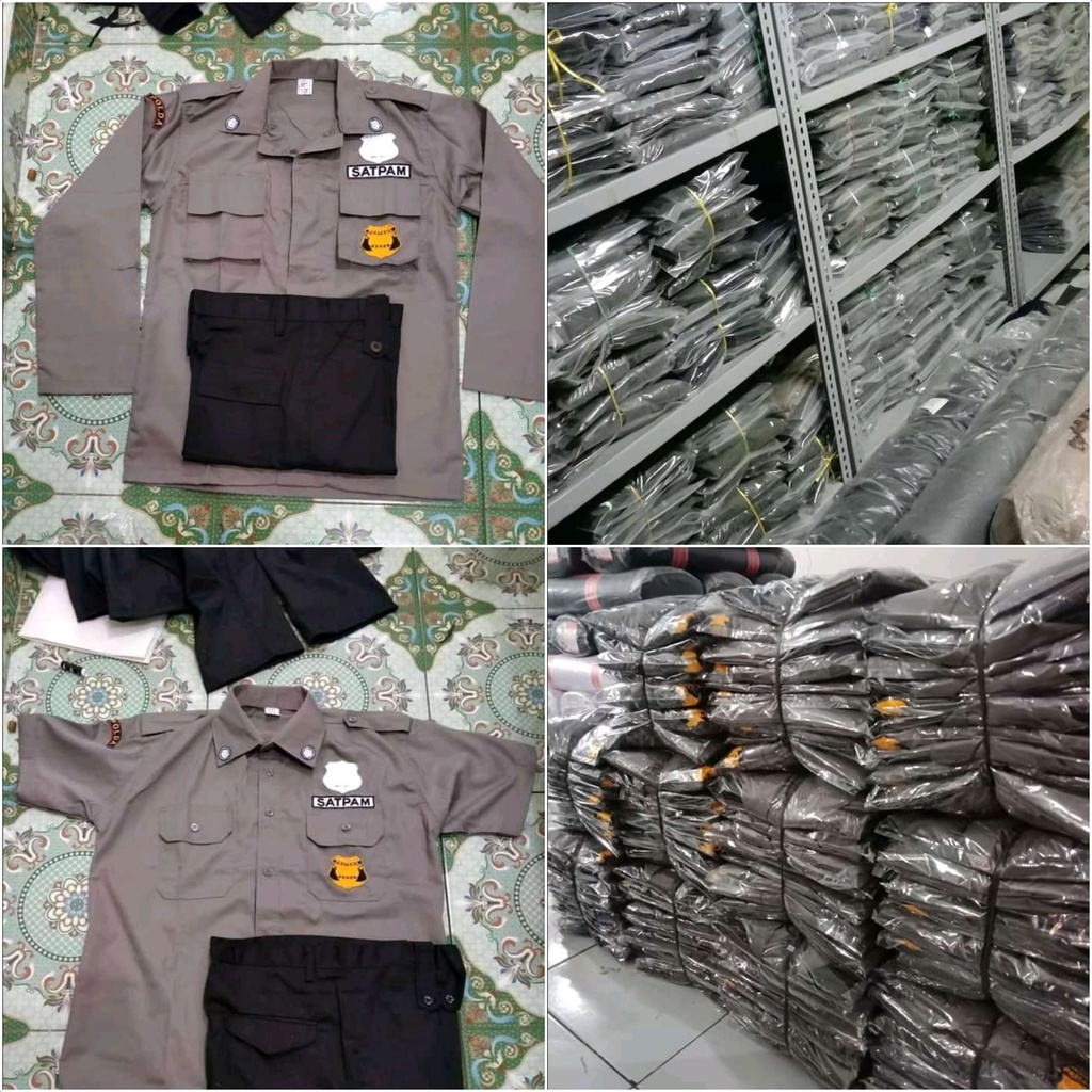 stelan seragam satpam security PDL_PDH 2023-2024 coklat cream terbaru COD bayar ditempat