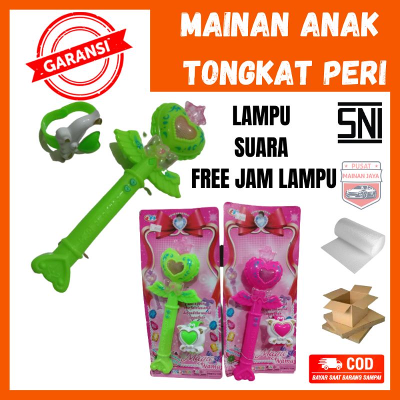Tongkat Lampu Peri Ajaib nyala LED mainan stik anak Frozen tongkat peri bintang