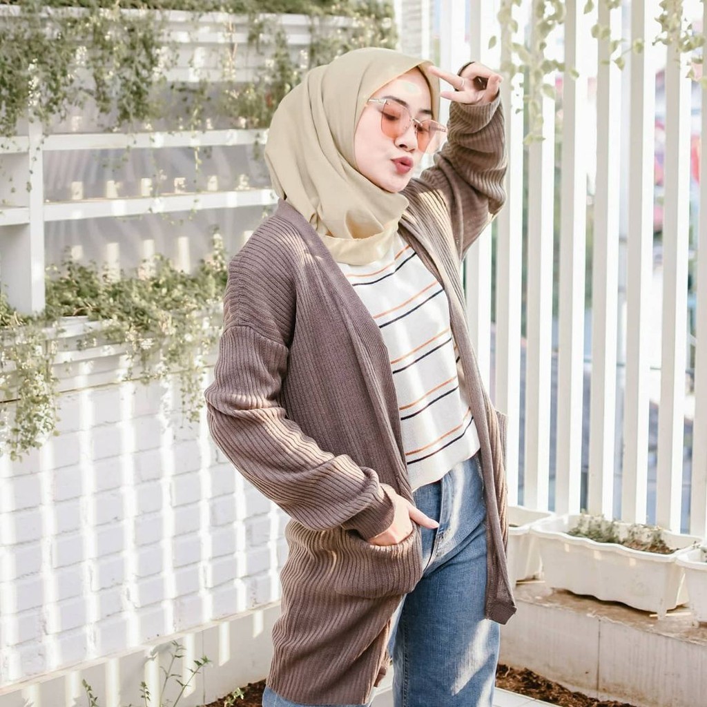 Long Cardigan / BELLE / Oversize Cardy / Atasan Long Cardy Rajut / Outwear / Kardigan Wanita-6