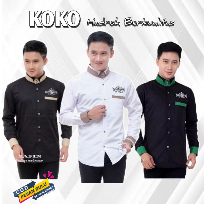 Baju koko Pria Dewasa Lengan panjang | Baju Koko Hadroh Pria Dewasa | Baju Koko Pria Dewasa NU