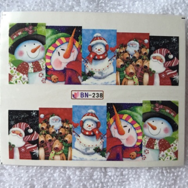 Water Decal Nail Art Stiker/Stiker Kuku Natal 4