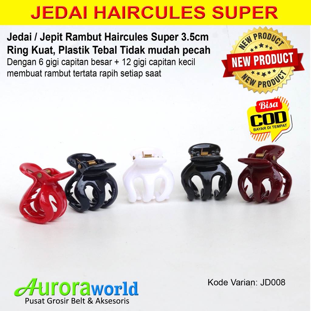 Auroraworld Jedai Haircules Jepit Rambut Haircules Super 3.5cm Bahan Tebal dan Kuat