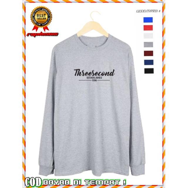    KAOS DISTRO THREE SECOND 1996 COMBED 30S / KAOS LENGAN
