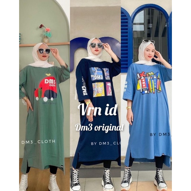 VRN ID - DM3 ORIGINAL 100% /LONG TUNIK KAOS DM3 LONG TUNIK KAOS/LONG TUNIK /LONG TUNIK JUMBO/LONG TU