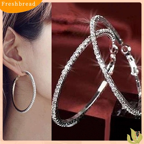 【Fresh】Women's Luxury Party Crystal Rhinestone Earring  Hoop Ear Ring Jewelry Charms