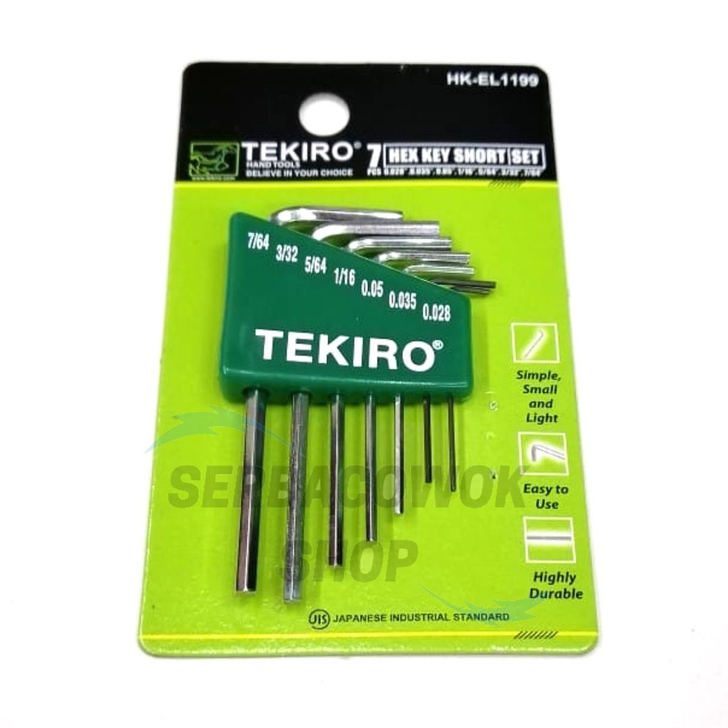 Tekiro Kunci L Set Elektronik 7 Pcs Inch Mili Hex Key Electro Termurah Berkualitas