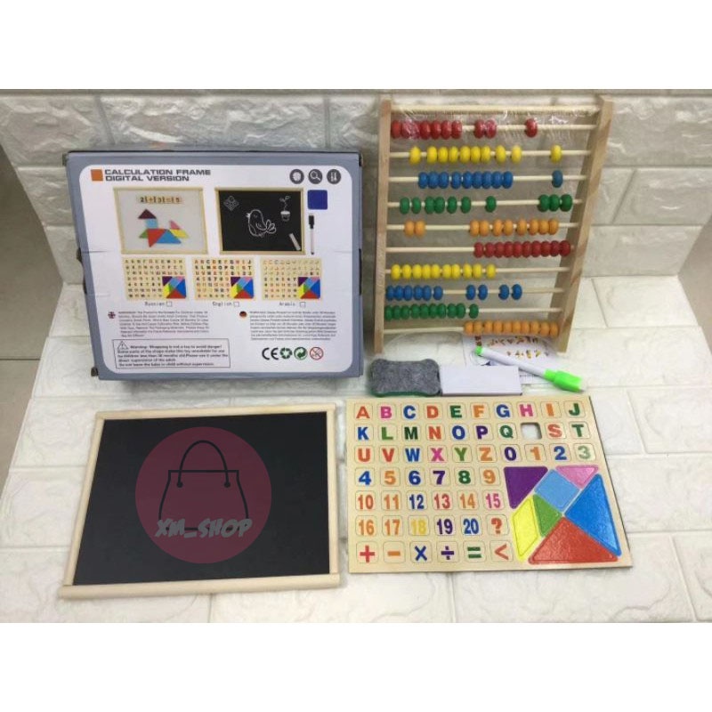 [BISA COD]SET 4IN1 EDUKASI SEMPOA KOMPLIT BLOK MAGNET PAPAN TULIS SET