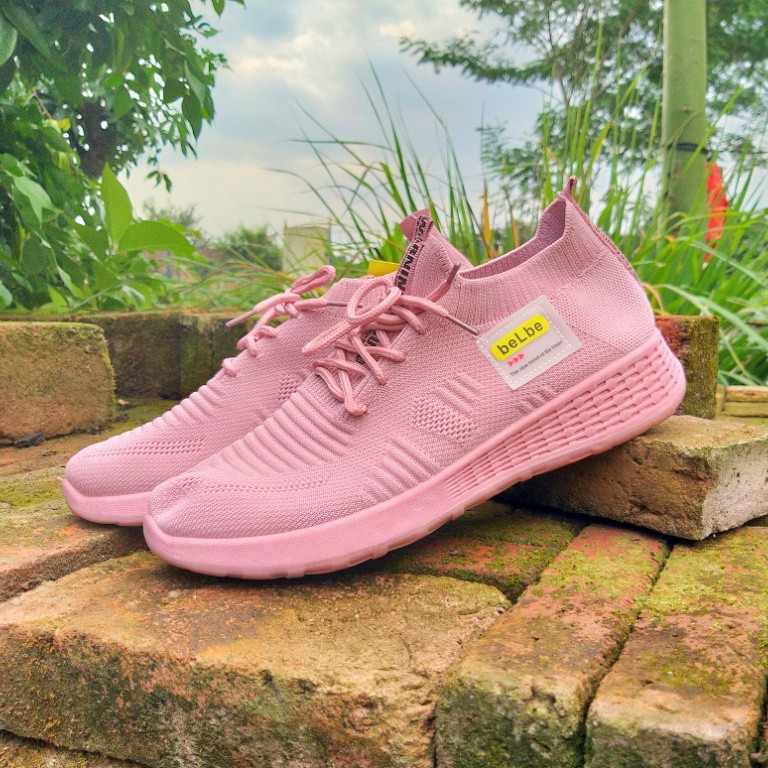  Sepatu  rajut wanita  original belbe city shoes peach pink 