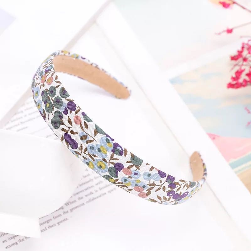 Bando Motif Bunga / Korean Style Headband Solid Color Flower Pattern Lattice Hairband Women Fashion