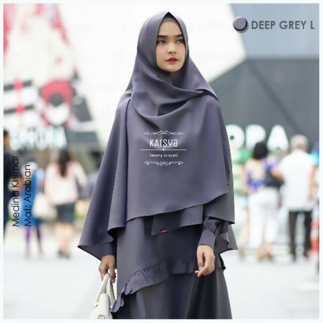 MEDINA Khimar Antem DEEP GREY by Kaisya