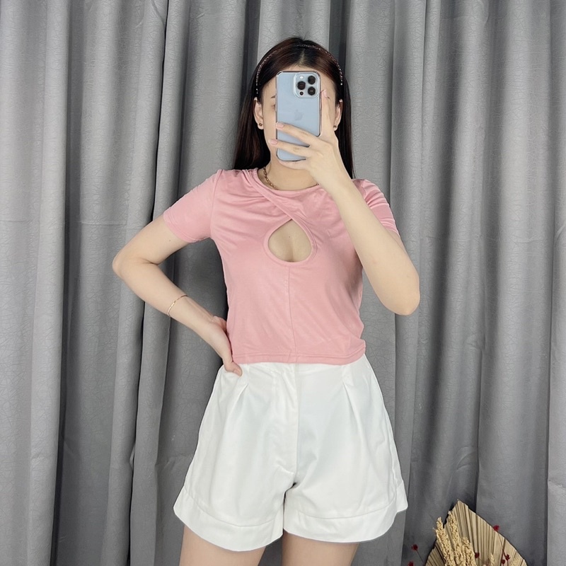 Middle Cut out crop top 005 | Crop top korea