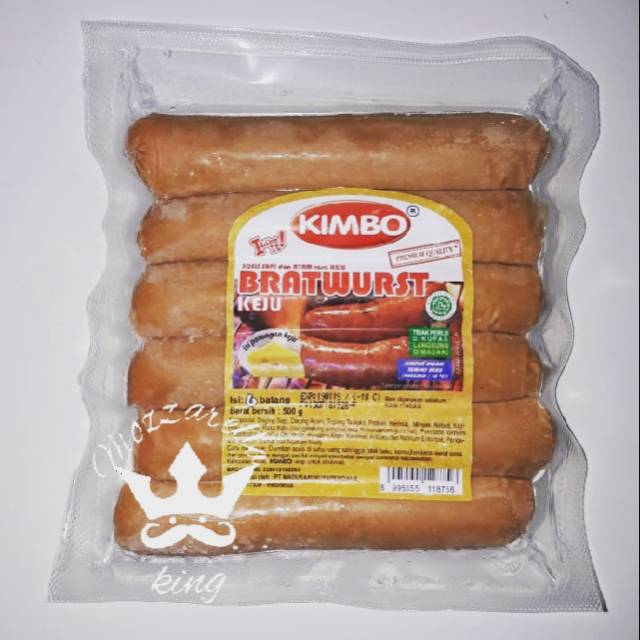 

Sosis Sapi keju Kimbo Bratwurst jumbo isi 6pcs 500gr