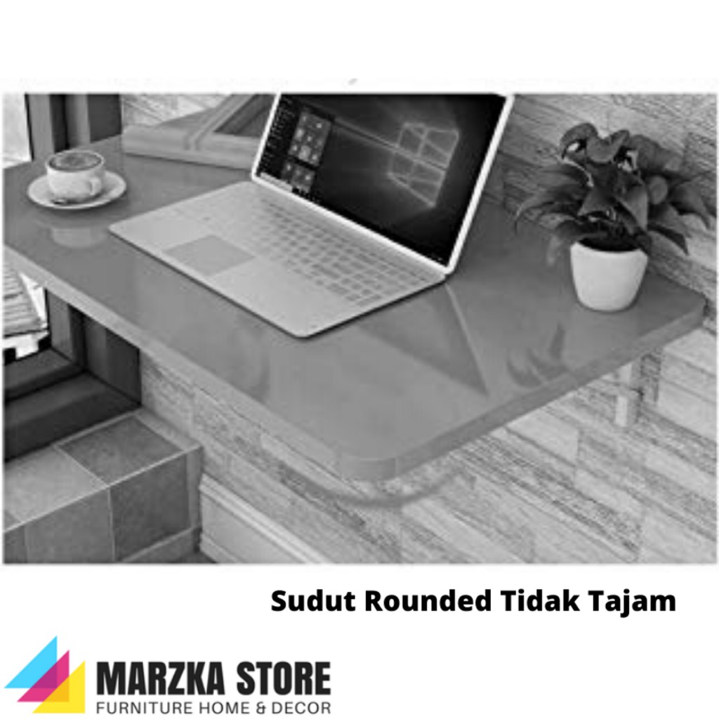 Meja Lipat Dinding / Meja Komputer Uk Panjang 70 cm x Lebar/Kedalaman 40 cm