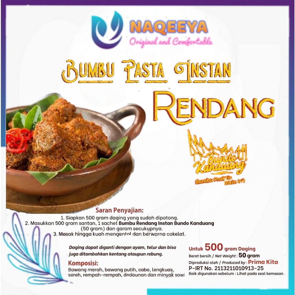 

BUMBU RENDANG INSTAN ASLI MINANG PRAKTIS LENGKAP BUNDO KANDUANG HALAL KHAS UNI MANDE Mak n Yus