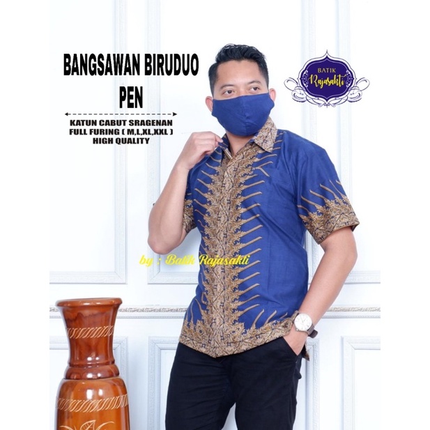 Batik Pria BANGSAWAN BIRUDUO Full Furing Katun Halus Size M-XXL High Quality