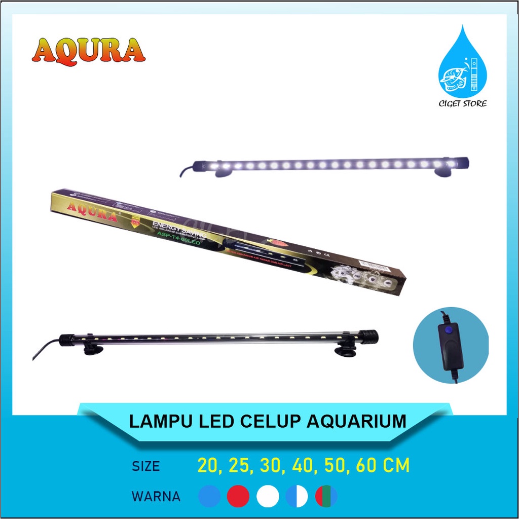 LAMPU LED CELUP AQUARIUM AQURA ASP-T4 30, 40, 50, 60 CM