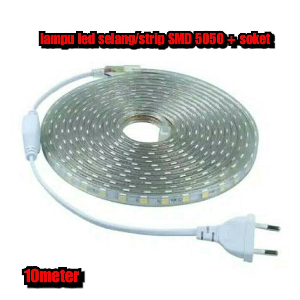 lampu led strip selang smd 5050 220v 10 meter 10meter 10M - lampu led strip 10meter