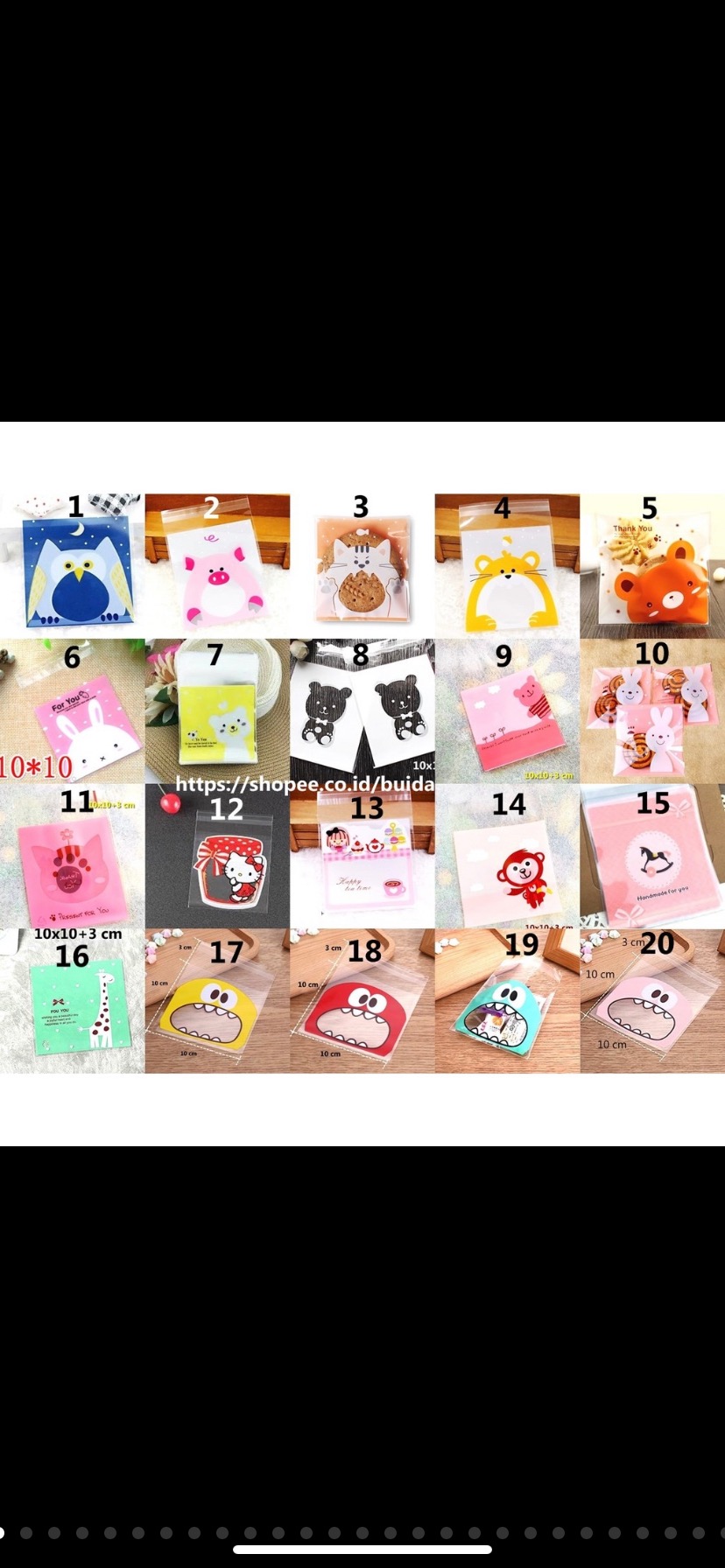 Kantong Plastik Kue Cake Cookies Bag Fancy Candy Permen Opp Motif New Terlengkap Termurah 10x10