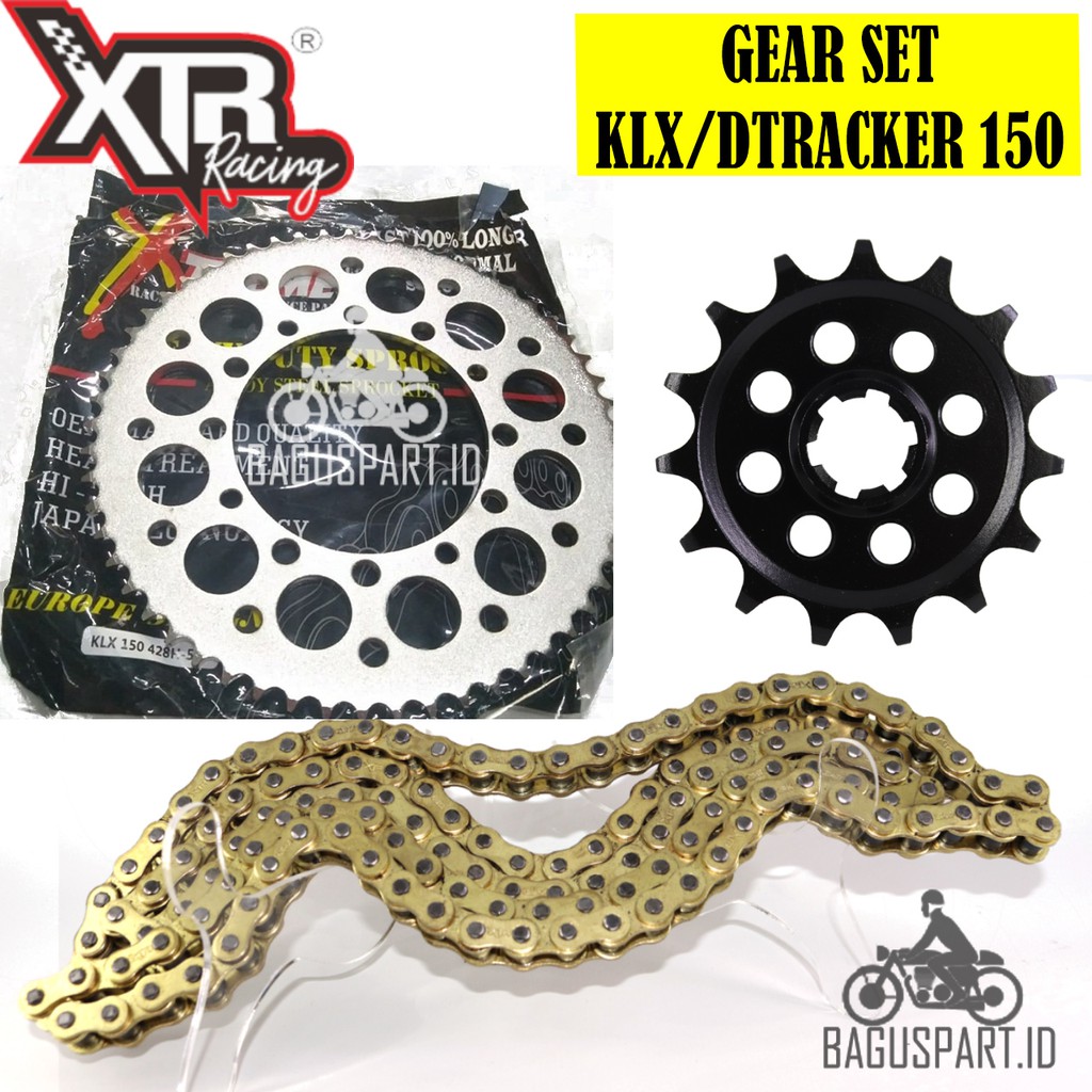 GEAR SET 428 H KLX / DTRACKER 150 ORIGINAL XTREME NOT SSS TK DAYTONA