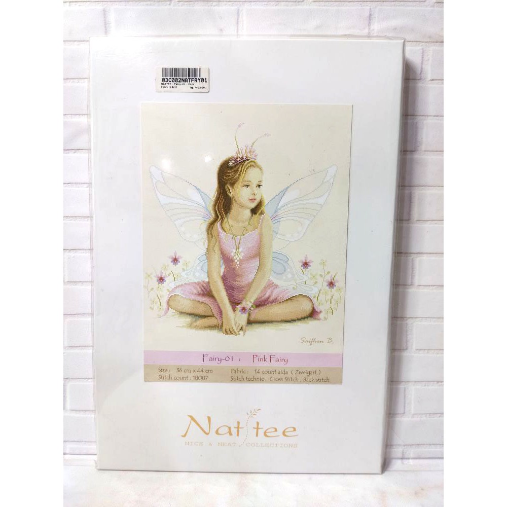 Paket DIY Craft Sulam Kristik Strimin Nattee Fairy-01- Pink Fairy Peri Girl Anak Perempuan