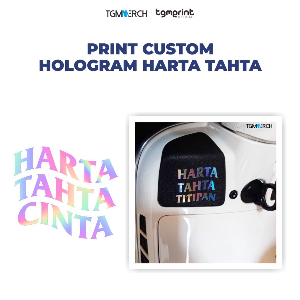 

TGM MERCH - Cetak Custom Stiker Hologram Harta Tahta