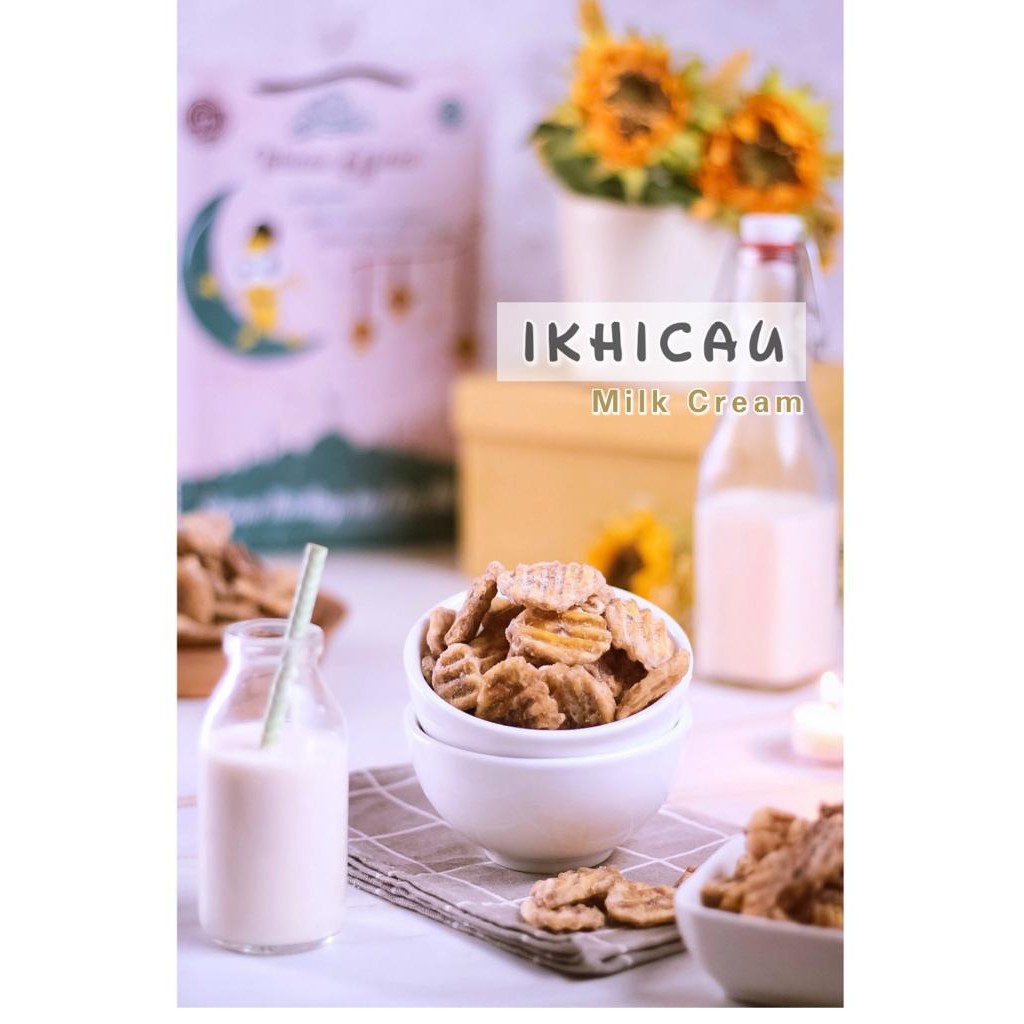 

keripik pisang ikichau rasa milk cream snack keluarga