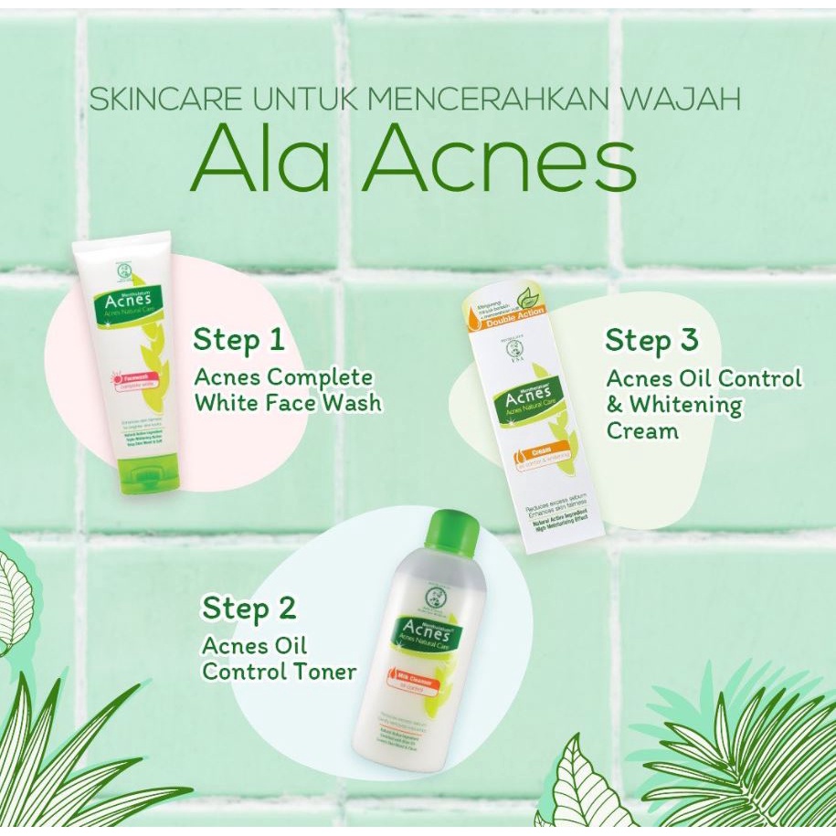 Acnes Natural Care Oil Control Series Face Wash I Milk Cleanser I Toner Wajah  I Powder Lotion I Cream Jerawat