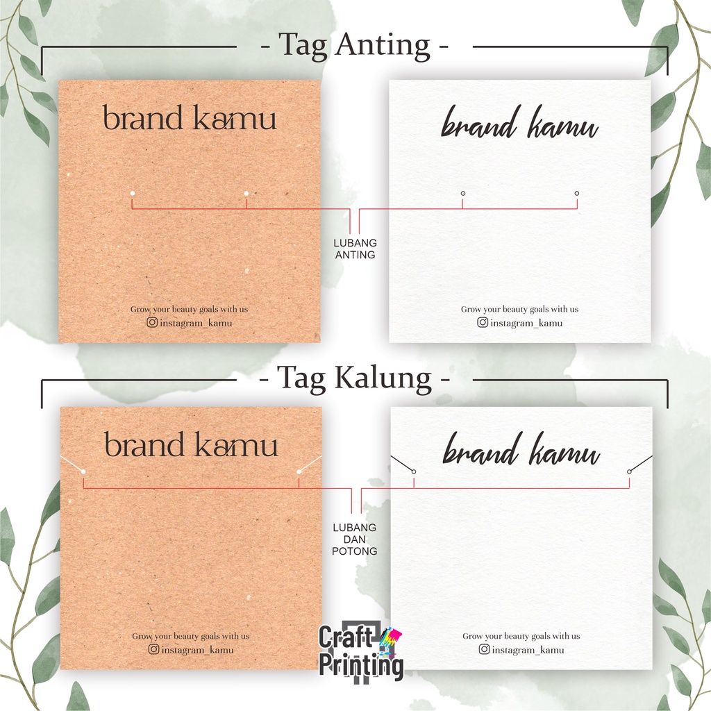 

TAG KALUNG / TAG ANTING / TAG GELANG / TAG SOUVENIR PAPER KRAFT / CRAFT / TIK CARD (CUSTOM)