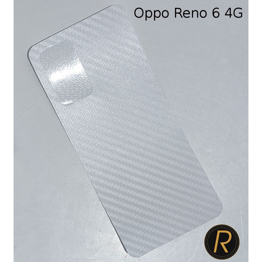 3D Carbon Oppo Reno 6 4G  Versi Indonesia Pelindung Belakang Motif Karbon Anti Slip Jamur
