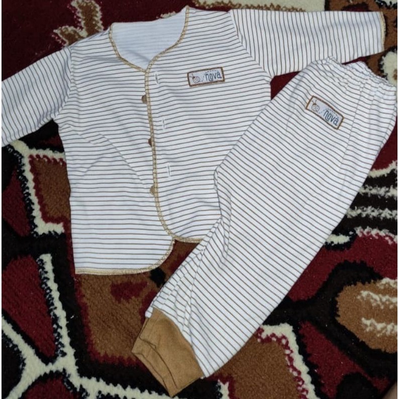 Setelan Bayi Baby Lengan Panjang Nova Motif Garis