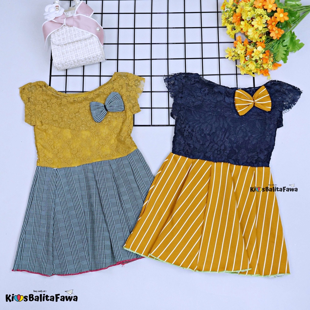 Dress Adiva Bayi - 4 Tahun / Dres Brukat Kensi bayi Perempuan Gaun Pesta Balita Baju Kids Import