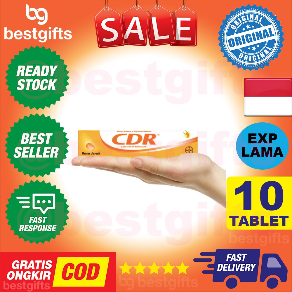 CDR CALCIUM D  VITAMIN VIT C D B6 SUPLEMEN IMUN KEKEBALAN DAYA TAHAN TUBUH RASA JERUK ORANGE