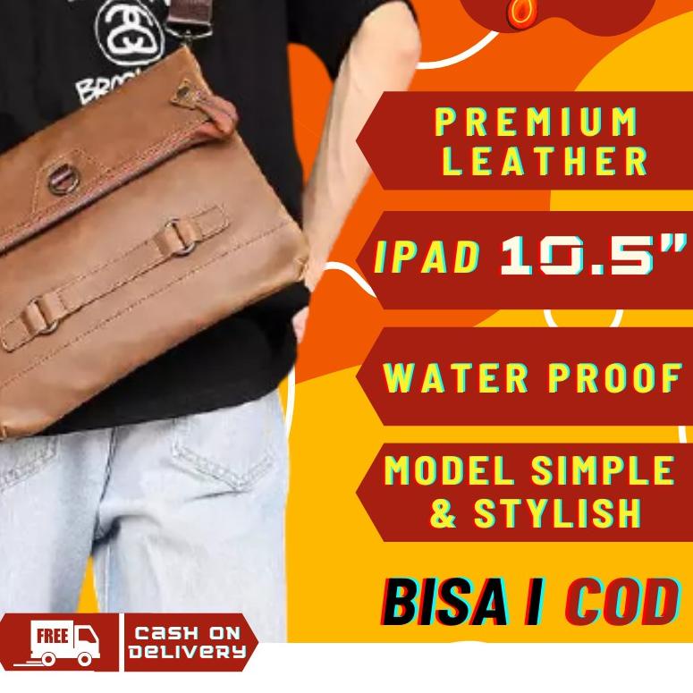 ▲ Tas Selempang Pria Kulit Sling Bag Kulit Tas Kulit Cowok Tas Import Tas Fashion Serbaguna 2in1 QQ8