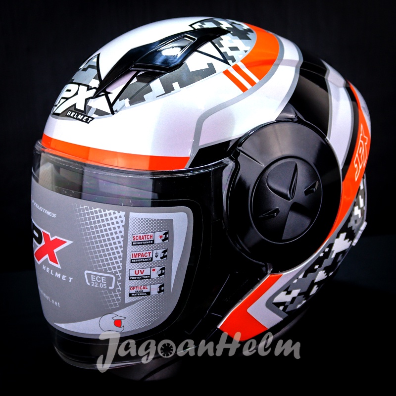 HELM HALF FACE JPX X 735 R ENERGY #3  | PEARL WHITE | JPX X735-R 3 | DOUBLE VISOR