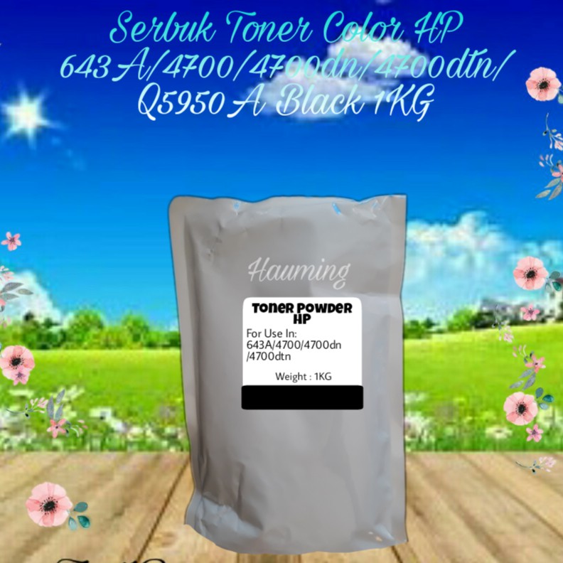 Serbuk Toner Powder Color HP 643A 4700 4700DN 4700DTN 4700N 4700PH+ Q5950A Black 1kg