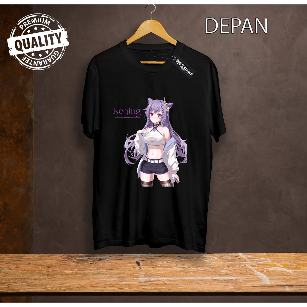 Kaos Tshirt Game Genshin Impact Keqing - Baju Wibu - Baju Otaku - Baju pria