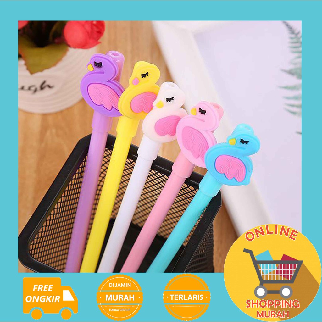 

[O.S.M] PULPEN KARAKTER FLAMINGO 5 WARNA - PENA KARAKTER FLAMINGO MURAH